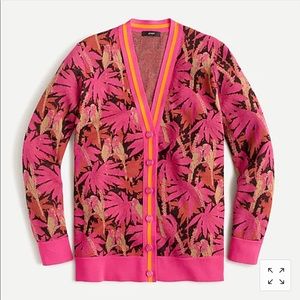 Boyfriend cardigan sweater in palm print